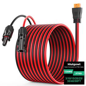 Hiutgowt 774882789826 Hiutgowt12awg Xt60i Solar Cable 30ft To 3 10 15 20 25 40 5