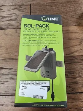 Hme Products 813628045786 Sol-pack Cellular Trail Camera Solar Power Panel 1000 Mah Hme-solp-w