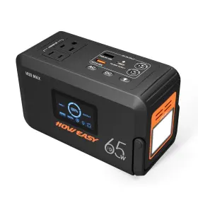 H120-max Howeasy Portable Power Station 135w 270w Peak Solar Generator Bank With Ac Out