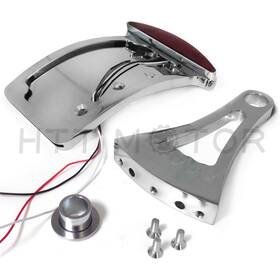 Httmt Usmt301-a-cd Mt301-a-cd Chrome Curved Side Mounted License Plate Bracket With Led Tail Light