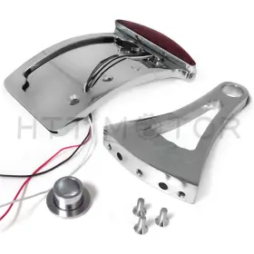 Usmt301-a-cd Httmt Mt301-a-cd Chrome Curved Side Mounted License Plate Bracket With Led Tail Light