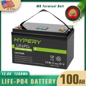 Vb018 Hypery Lifepo4 12v 100ah Deep Cycle Lithium Battery Bms Solar Backup Power Rv Marine