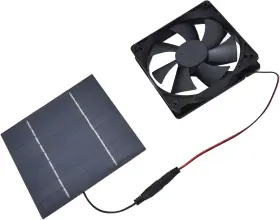 Hyuduo 744110237481 10w Solar Panel With Dual Fans For Chicken Coops And Greenhouses