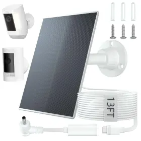 Iberls 748253610804 Solar Panel For Ring Stick Up Camera Outdoor Spotlight Cam Plus Pro 2nd 3rd