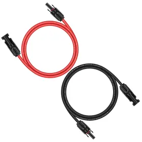 Igreely 949111934504 1 Pair 6 Feet Black Red 10awg 6mm Solar Panel Extension Cable Wire