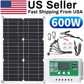 Ikaufen 883646399482 600 Watts Solar Panel Kit 100a 12v Battery Charger With Controller Caravan Boat