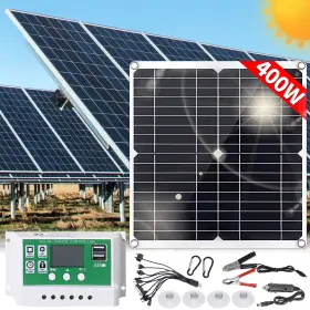 Ikaufen 883646399543 400 Watts Solar Panel Kit 100a 12v Battery Charger With Controller Caravan Boat Us