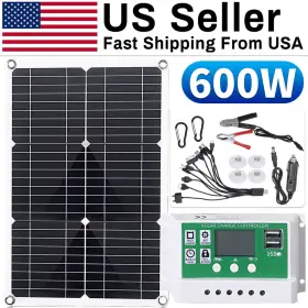Ikaufen 980595163741 400/600watts Solar Panel Kit 100a 12v Battery Charger With Controller Caravan Boat