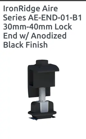 Ae-end-01-b1 Ironridge Aire Lock End 30mm-40mm Box Of 100