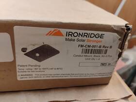 Ironridge Fm-cm-001-b 4 Pack Of Solar Black Conduit Mount 3/4 To 1 Inch Emt