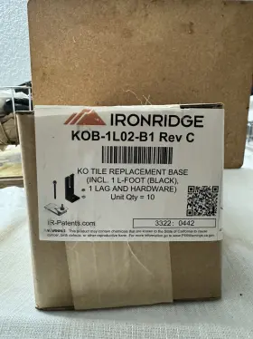 Kob-1l01-b1 Ironridge Tile Replacement Base For Roof Solar Racking Qty 10