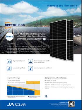 Ja Solar Jam72d30-550/mb Sealed Pallet Of 31 550 W Bifacial Panels -
