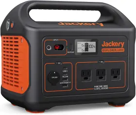 1002wh Jackery 711181262520 1000w Portable Power Station 3 Ac Outlets Solar Generator For Backup &