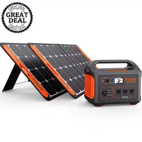 2000w Jackery 744759224590 Peak Solar Generator With 2 Outdoors Panels 100w Push Button Start New