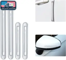 Jackery 744759455062 4pcs Car Door Bumper Guard Clear Strips Anti-crash Airbag Protector For