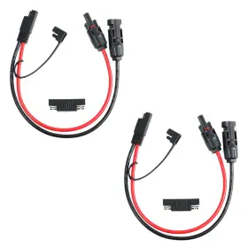 Jt745 Jienk 763467216307 2pcs 1ft 10awg Solar Panel Connector Cable Sae To Mc-4 Male Female Adapter P