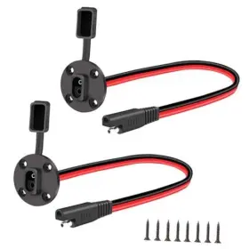 Jt734 Jienk 2pcs 1ft 10awg Sae Connector Power Socket Sidewall Port Weatherproof Quick