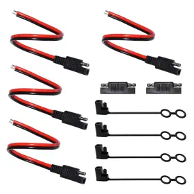 Jkm-wtz-008 Jinkaiming 4 Pcs Sae Connector Extension Cable 30cm/1ft 14awg With Cap 2 Pin