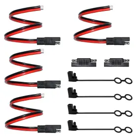 Jkm-wtz-009 Jinkaiming 4 Pcs Sae Connector Extension Cable 30cm 12awg With Cover 2 Pin Qu