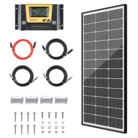 Jjn 766429467199 12 Volt 100 Watt Solar Panel Kit With High Efficiency 9bb Half-cut Mono