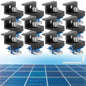 Jupp-20007731101-dan Junxilppd 12 Pack Solar Panel End Clamps Compatible Aluminum Alloy Mounting Brackets