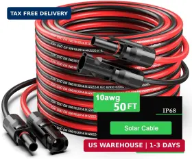 Jxmxrpv 717504325545 50ft Solar Panels Extension Cables 6mm Pv Cable With Male And Female Connector