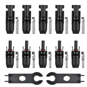 Ip67 Jyft 755291932386 Solar Panel Cable Connectors Male/female 30a 1000v Dc 5 Pairs With Spann