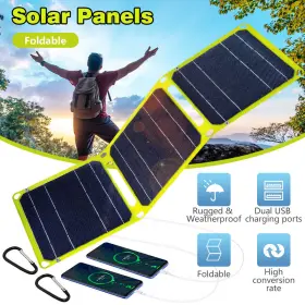 Jzcxdealsmart 197988044000 60w Etfe Foldable Solar Panel Outdoor Camping Hiking Phone Charger Kit Dual Usb