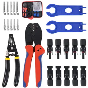 Keadic 741376088116 Solar Crimping Tools Wire Stripper 5 Pairs Of Male/female Panel Cable