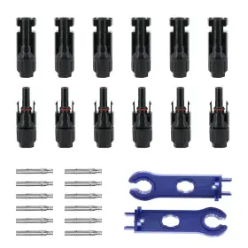Kedakeji 750250718285 12 Pcs Solar Connectors With 2pcs Spanners Panel Cable 6 Pai