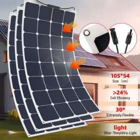 300w Kepeak 699924059333 3pcs Watt Flexible Solar Panel For Rv Roof Home Camping Off-grid Rooftop