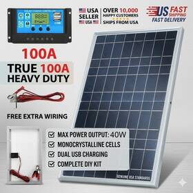 Kepeak Bsy-831-40w 40w Solar Panel 12v Trickle Charger Battery Kit With 100a Controller