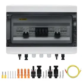 Ha-18-box-50amp-500v Kerwinn 744110396737 Solar Combiner Box 50a 500v Junction Ip65 Waterproof 4 String In 2 Out Pv