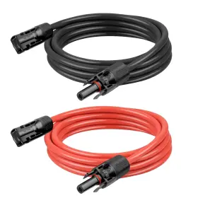 Kimbluth 658361451650 10 Awg Solar Extension Cable 6ft Black Red Ultra Panel Wire Male