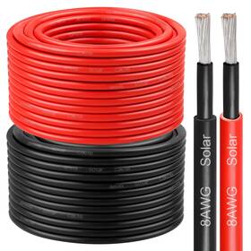 Kimbluth 706531471820 8 Awg Solar Cable 100ft Red Black Tinned Copper Wire Gauge P