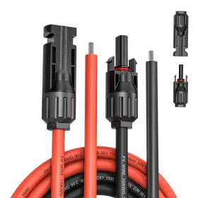 Hy1624 Kohree 1 Pair 30ft Solar Panel Extension Cable 10awg Female Male Wire Connector