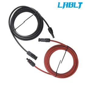 Om164385oc Lablt 10 Awg 15 Ft Solar Panel Extension Cable Wire Connector Black Red