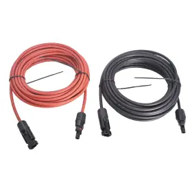 Law109554 Labwork New 4mm /12awg 20ft Black Red Solar Panel Extension Cable Wire Connector 1 Pair