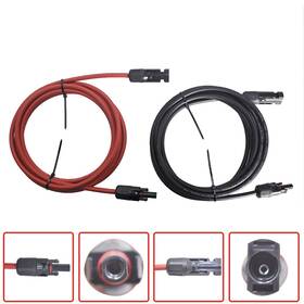 Labwork Law109584 1 Pair 10 Feet Solar Panel Extension Cable Black Red Wire Connector 10awg