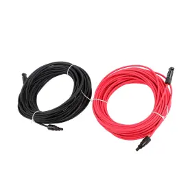 Law192102 Labwork 20m 4mm Solar Cable Black Red Waterproof Wire With M4 Connector For Panels