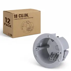 A-95446 Leonlite 12 Pack 18 Cubic Inch One Gang Old Work Round Electrical Outlet Box A-95446 Leonlite 12 Pack 18 Cubic Inch One Gang Old Work Round Electrical Outlet Box