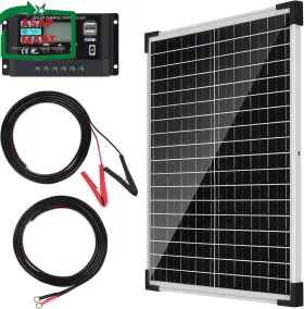 Lp-sp25-a01 Lepitery Solar Panel Kit 25w 12v Monocrystalline Battery Maintainer With10a Charge