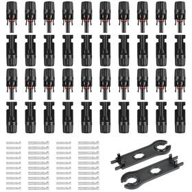 Lepitery Lp008 40pcs Mc4 Solar Panel Connectors Male/female 1000v Cable Con