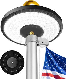 Lepwings 782003021083 132 Led Solar Flag Pole Light 2600mah 15-25ft Dusk To Dawn Ip65