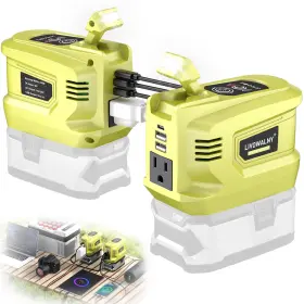 Sku070600006-2 Livowalny 2pcs Real 200w Power Inverter Compatible With Ryobi Dc 18v To Ac 110-120v Ba