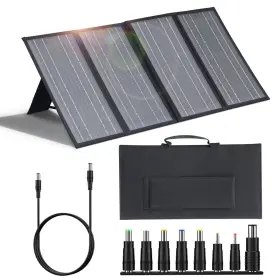 Lm-sp-60w Lmenger Portable Solar Panel 60w With 4 Ports 5v 2 Usb 18v Dc And 18w Qc Fast Charg Inch