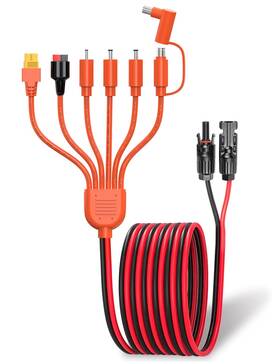 Lonnky L-7in1 Universal 7-in-1 Solar Panel Adapter Kit 3.6 Feet Mc4 And Dc 8mm Cable Xt60