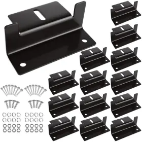 Lyus-brackets-16pcs-bk-240606 Loyorty 16 Set Black Solar Panel Mounting Brackets Z Bracket Ki