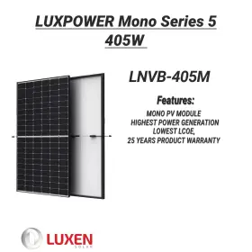 Lnvb-405m Luxen 405w Solar Panels High Efficiency Large Installation