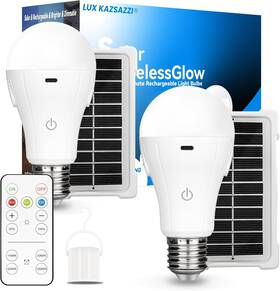 Luxkazsazzi 744110165814 Solar And Usb Rechargeable Light Bulbs With Remote Touch Control 3 Colors Dim